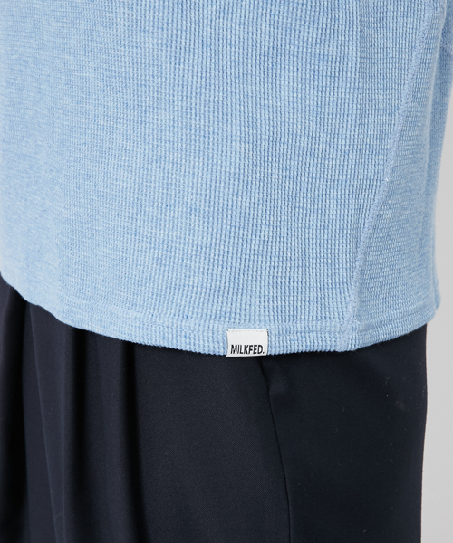 MILKFED.（ミルクフェド）の「WAFFLE H/S TOP（ワッフル/ハーフスリーブ）（Tシャツ/カットソー・レディース・ホワイト/アッシュグレー/ブルー・SMALL/MEDIUM）」の6枚目の写真