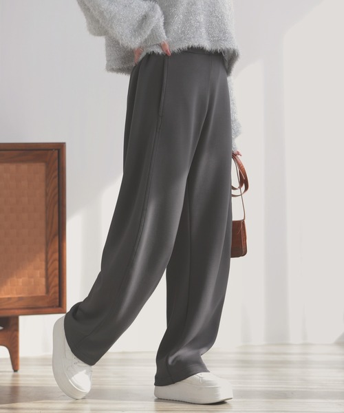 nouvellemoi(ヌーベルモイ)の「ダンボールニットカーブパンツ(その他パンツ・レディース・チャコール/アイボリー/ブラック・M)」の6枚目の写真