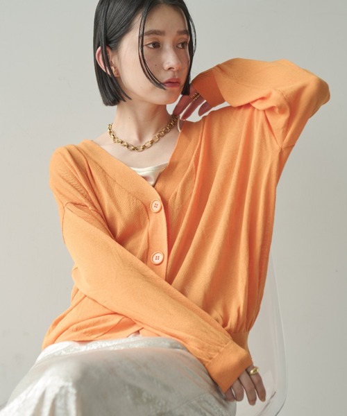 シアーニットカーディガン（カーディガン/ボレロ）｜Shelly island