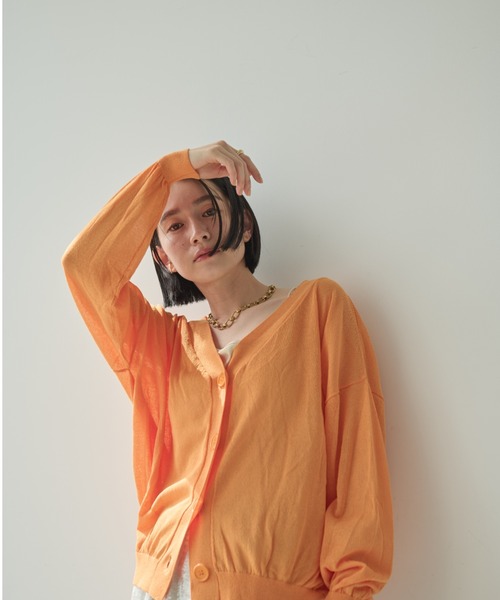 シアーニットカーディガン（カーディガン/ボレロ）｜Shelly island