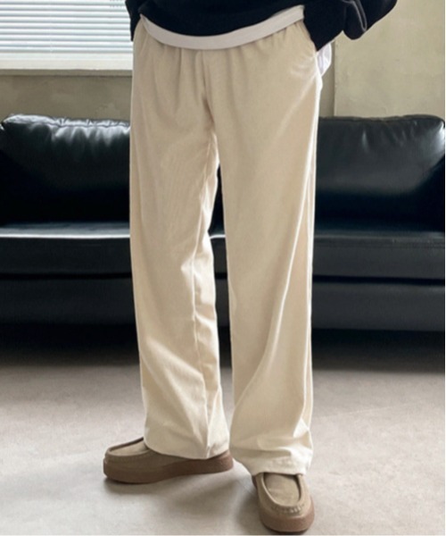 NOWLE（ノウル）の「【NOWLE】ワイドシルエット ドレープ コーデュロイ パンツ（その他パンツ・メンズ・ダークカーキ/オフホワイト・MEDIUM/SMALL/X-LARGE/LARGE）」の2枚目の写真