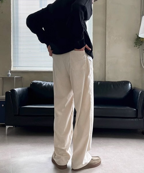 NOWLE（ノウル）の「【NOWLE】ワイドシルエット ドレープ コーデュロイ パンツ（その他パンツ・メンズ・ダークカーキ/オフホワイト・MEDIUM/SMALL/X-LARGE/LARGE）」の16枚目の写真