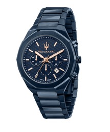 Maserati（マセラティ）の「「Maserati/マセラティ」スタイル - 45mm クロノ ブルー ダイヤル ブルー ブレスレット（アナログ腕時計）」