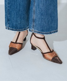 【軽量・柔らかい】Tストラップチュールパンプス IY5591