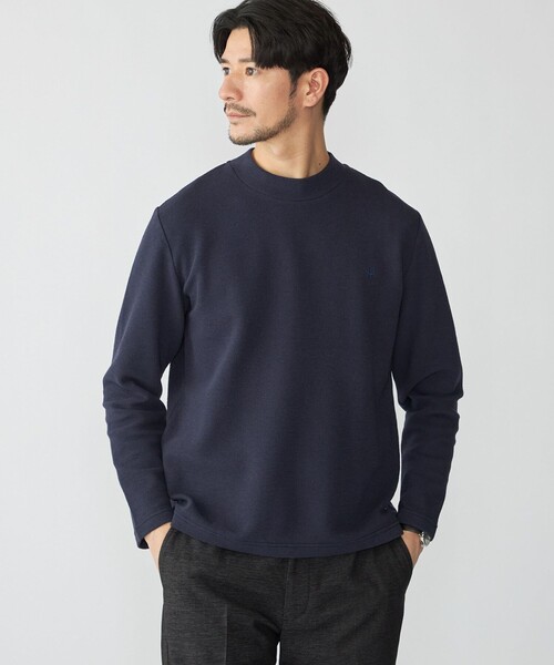 【WEB限定】SHIPS: ワンポイント ロゴ リップル モックネック ロングスリーブ Tシャツ（Tシャツ/カットソー）｜SHIPS（シップス）