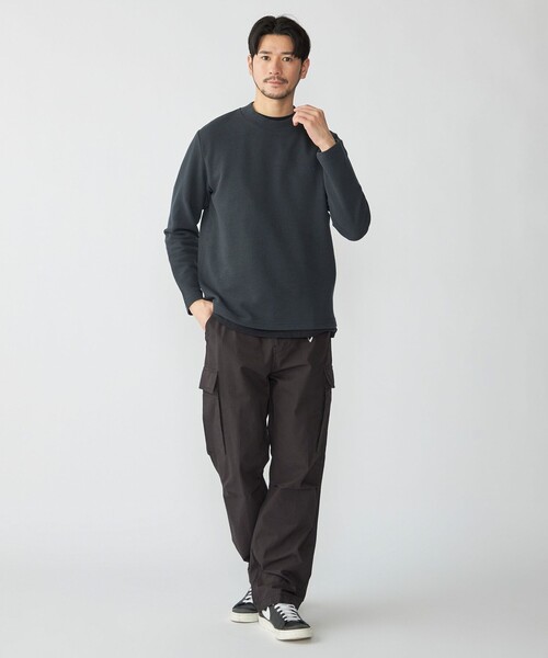 SHIPS(シップス)の「【WEB限定】SHIPS: ワンポイント ロゴ リップル モックネック ロングスリーブ Tシャツ(Tシャツ/カットソー・メンズ・ホワイト/ネイビー/ダークグレー・SMALL/MEDIUM/LARGE/X-LARGE)」の5枚目の写真