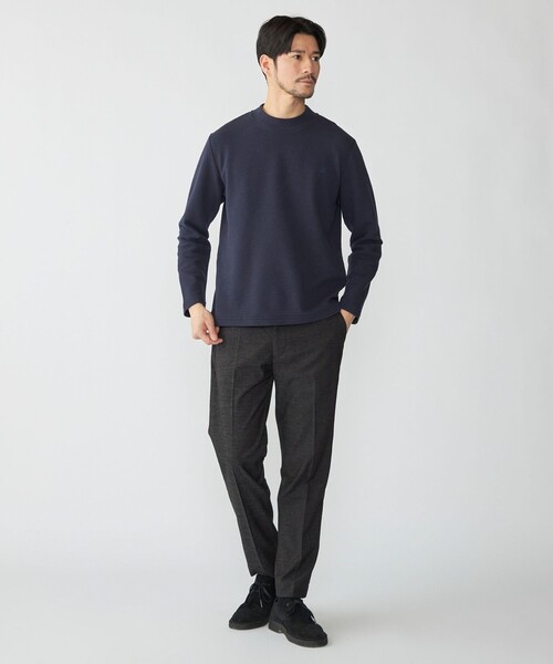 SHIPS(シップス)の「【WEB限定】SHIPS: ワンポイント ロゴ リップル モックネック ロングスリーブ Tシャツ(Tシャツ/カットソー・メンズ・ホワイト/ネイビー/ダークグレー・SMALL/MEDIUM/LARGE/X-LARGE)」の6枚目の写真