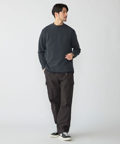 SHIPS(シップス)の「【WEB限定】SHIPS: ワンポイント ロゴ リップル モックネック ロングスリーブ Tシャツ(Tシャツ/カットソー・メンズ・ホワイト/ネイビー/ダークグレー・SMALL/MEDIUM/LARGE/X-LARGE)」の7枚目の写真