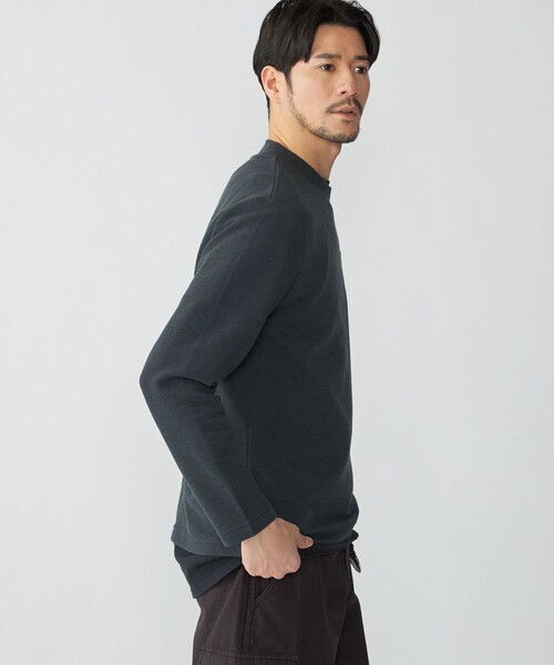 SHIPS(シップス)の「【WEB限定】SHIPS: ワンポイント ロゴ リップル モックネック ロングスリーブ Tシャツ(Tシャツ/カットソー・メンズ・ホワイト/ネイビー/ダークグレー・SMALL/MEDIUM/LARGE/X-LARGE)」の14枚目の写真