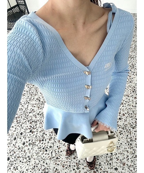 LILY BROWN（リリーブラウン）の「【WEB・一部店舗限定カラー】【LILY BROWN × ANNA SUI】ペプラムトップス（キャミソール・レディース・レッド/ホワイト/ブルー/ブラック・FREE）」の12枚目の写真