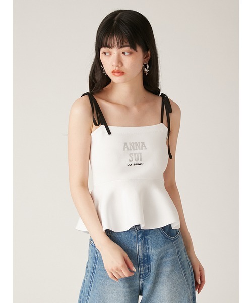 LILY BROWN（リリーブラウン）の「【WEB・一部店舗限定カラー】【LILY BROWN × ANNA SUI】ペプラムトップス（キャミソール・レディース・レッド/ホワイト/ブルー/ブラック・FREE）」の20枚目の写真