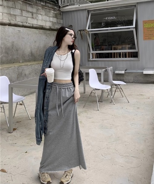 Per sist ence（パーシエンス）の「スリットスウェットスカート（スカート・レディース・ブラック/グレー・FREE）」の19枚目の写真