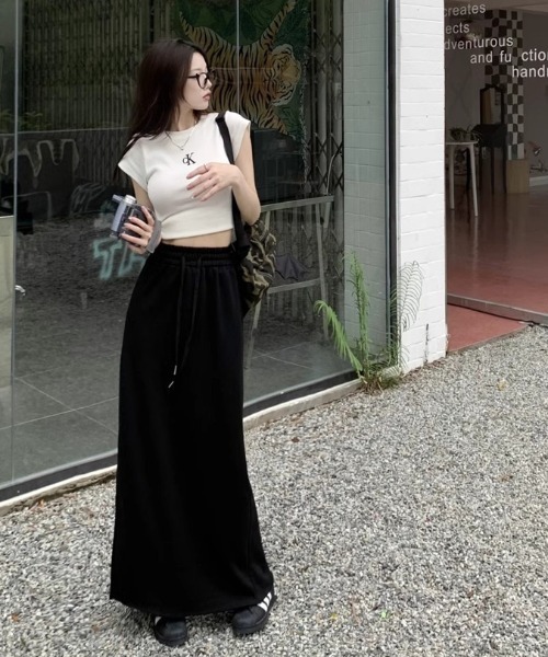 Per sist ence（パーシエンス）の「スリットスウェットスカート（スカート・レディース・ブラック/グレー・FREE）」の11枚目の写真