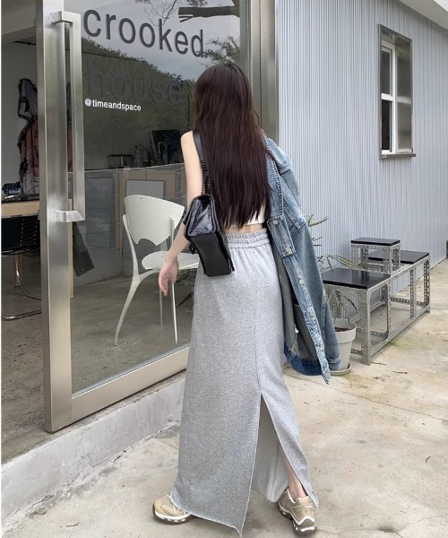 Per sist ence（パーシエンス）の「スリットスウェットスカート（スカート・レディース・ブラック/グレー・FREE）」の21枚目の写真