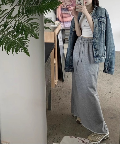 Per sist ence（パーシエンス）の「スリットスウェットスカート（スカート・レディース・ブラック/グレー・FREE）」の22枚目の写真