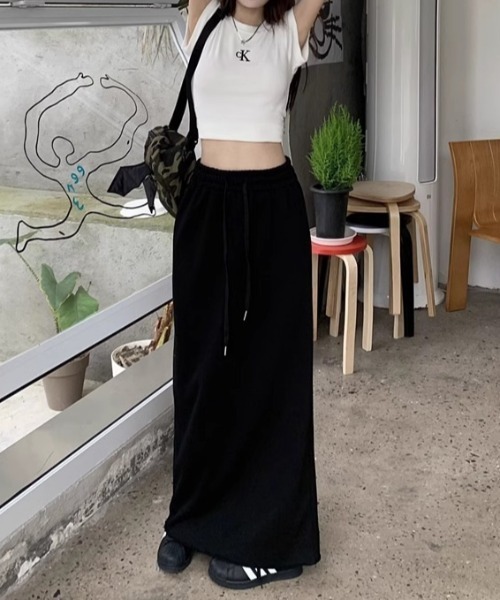 Per sist ence（パーシエンス）の「スリットスウェットスカート（スカート・レディース・ブラック/グレー・FREE）」の10枚目の写真