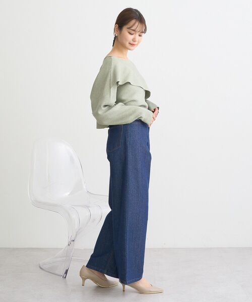 earth music&ecology（アースミュージックアンドエコロジー）の「SET2点クロスニット＋キャミソール（ニット/セーター・レディース・アイボリー/ブラック/ベージュ/ミント・FREE）」の13枚目の写真