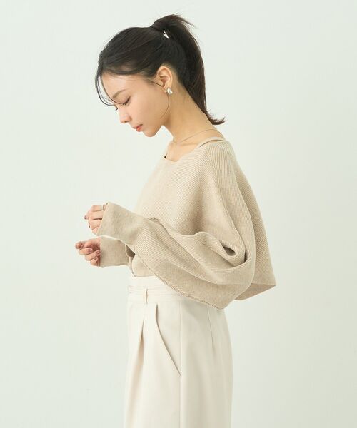 earth music&ecology（アースミュージックアンドエコロジー）の「SET2点クロスニット＋キャミソール（ニット/セーター・レディース・アイボリー/ブラック/ベージュ/ミント・FREE）」の20枚目の写真