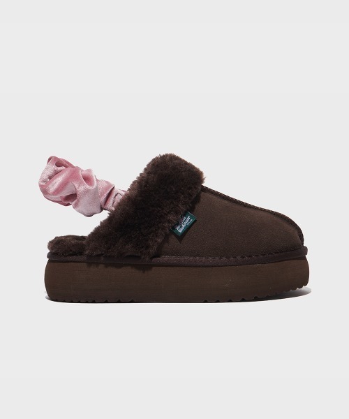 ROCKFISH WEATHERWEAR(ロックフィッシュウェザーウェア)の「CLOUDY FLATFORM FUR SLINGBACK(スリッポン・レディース・ブラック/モカ/ベージュ/ベージュ系/チョコ・23.0cm/24.0cm/25.0cm)」の4枚目の写真
