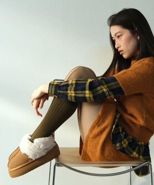 ROCKFISH WEATHERWEAR(ロックフィッシュウェザーウェア)の「CLOUDY FLATFORM FUR SLINGBACK(スリッポン・レディース・ブラック/モカ/ベージュ/ベージュ系/チョコ・23.0cm/24.0cm/25.0cm)」の10枚目の写真