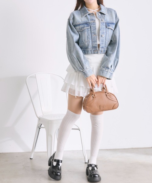 OLIVE des OLIVE（オリーブデオリーブ）の「クロップドGジャン（デニムジャケット・レディース・ブルー/ネイビー・FREE）」の10枚目の写真