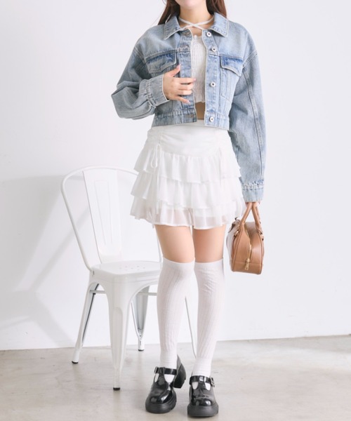 OLIVE des OLIVE（オリーブデオリーブ）の「クロップドGジャン（デニムジャケット・レディース・ブルー/ネイビー・FREE）」の11枚目の写真