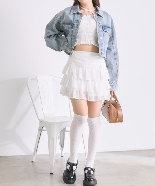 OLIVE des OLIVE（オリーブデオリーブ）の「クロップドGジャン（デニムジャケット・レディース・ブルー/ネイビー・FREE）」の9枚目の写真