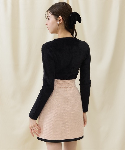 SWINGLE（スウィングル）の「ラメツイードバイカラーミニスカート（スカート・レディース・ベージュ/ピンク/ブラック・MEDIUM/SMALL）」の10枚目の写真