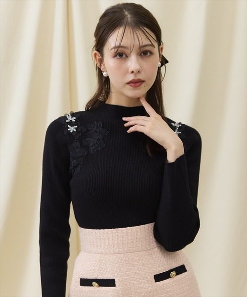 SWINGLE（スウィングル）の「ラメツイードバイカラーミニスカート（スカート・レディース・ベージュ/ピンク/ブラック・MEDIUM/SMALL）」の11枚目の写真