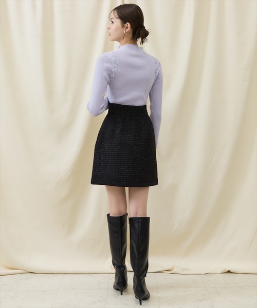 SWINGLE（スウィングル）の「ラメツイードバイカラーミニスカート（スカート・レディース・ベージュ/ピンク/ブラック・MEDIUM/SMALL）」の14枚目の写真