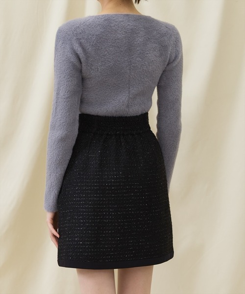 SWINGLE（スウィングル）の「ラメツイードバイカラーミニスカート（スカート・レディース・ベージュ/ピンク/ブラック・MEDIUM/SMALL）」の18枚目の写真