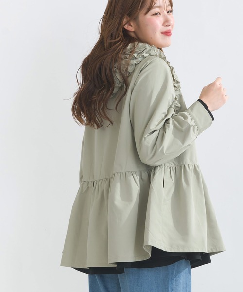 PICCIN（ピッチン）の「フリル付きフードマウンテンパーカー（マウンテンパーカー・レディース・ライトグリーン/アイボリー/ブラック・M）」の7枚目の写真