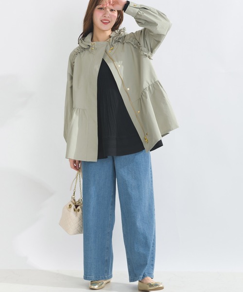 PICCIN（ピッチン）の「フリル付きフードマウンテンパーカー（マウンテンパーカー・レディース・ライトグリーン/アイボリー/ブラック・M）」の8枚目の写真