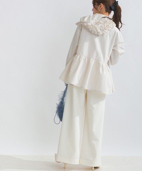 PICCIN（ピッチン）の「フリル付きフードマウンテンパーカー（マウンテンパーカー・レディース・ライトグリーン/アイボリー/ブラック・M）」の22枚目の写真