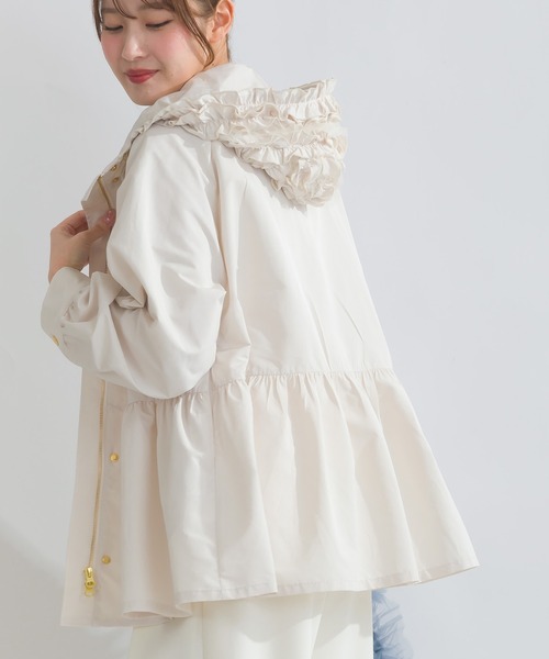 PICCIN（ピッチン）の「フリル付きフードマウンテンパーカー（マウンテンパーカー・レディース・ライトグリーン/アイボリー/ブラック・M）」の19枚目の写真