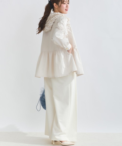 PICCIN（ピッチン）の「フリル付きフードマウンテンパーカー（マウンテンパーカー・レディース・ライトグリーン/アイボリー/ブラック・M）」の21枚目の写真