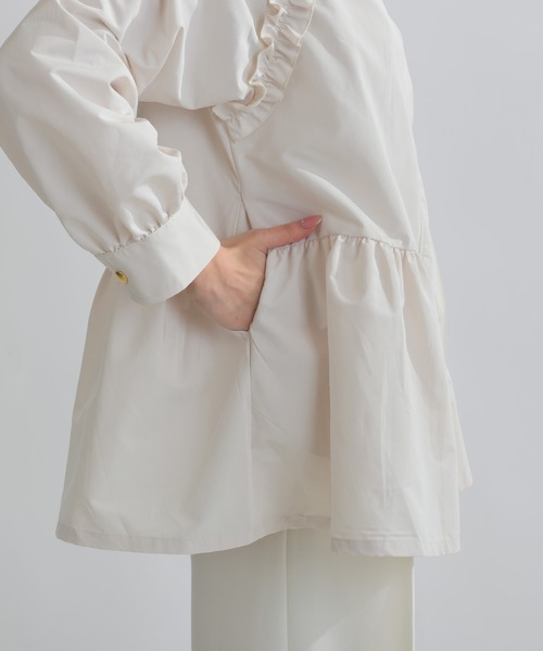 PICCIN（ピッチン）の「フリル付きフードマウンテンパーカー（マウンテンパーカー・レディース・ライトグリーン/アイボリー/ブラック・M）」の15枚目の写真