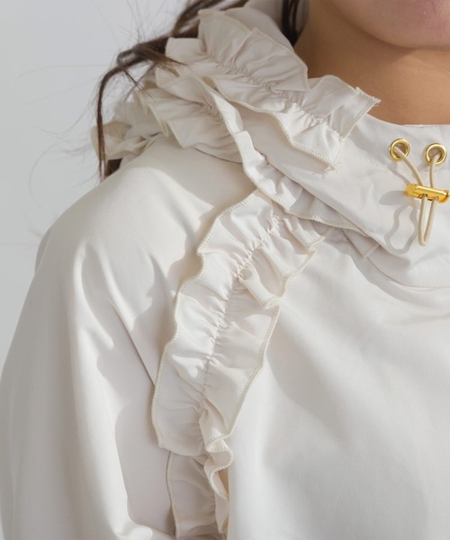 PICCIN（ピッチン）の「フリル付きフードマウンテンパーカー（マウンテンパーカー・レディース・ライトグリーン/アイボリー/ブラック・M）」の12枚目の写真