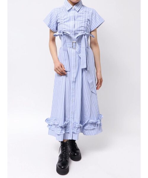 jouetie（ジュエティ）の「【再入荷】ギャザーリボンロングシャツワンピース 夏服（ワンピース・レディース・ピンク/レッド/ブルー・MEDIUM）」の14枚目の写真
