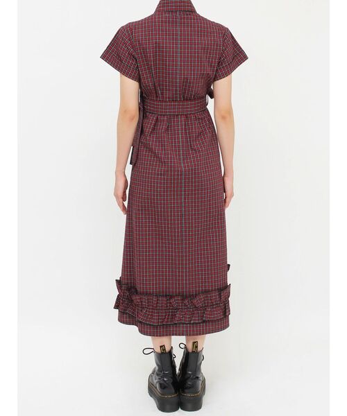 セール】【再入荷】ギャザーリボンロングシャツワンピース 夏服