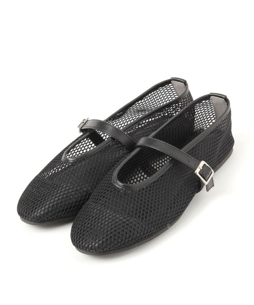 LAKOLE（ラコレ）の「メッシュコンビフラットパンプス / 290718（パンプス・レディース・ベージュ/ブラック・MEDIUM/LARGE）」の4枚目の写真