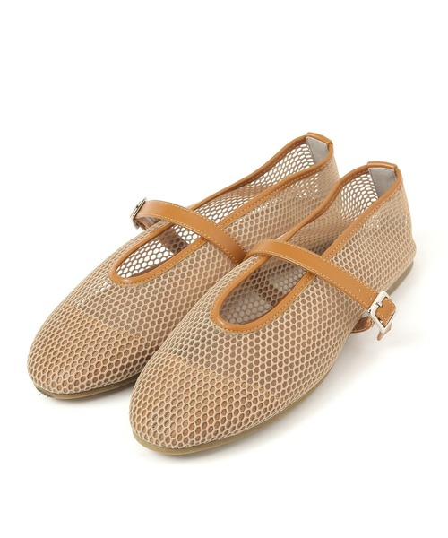 LAKOLE（ラコレ）の「メッシュコンビフラットパンプス / 290718（パンプス・レディース・ベージュ/ブラック・MEDIUM/LARGE）」の5枚目の写真