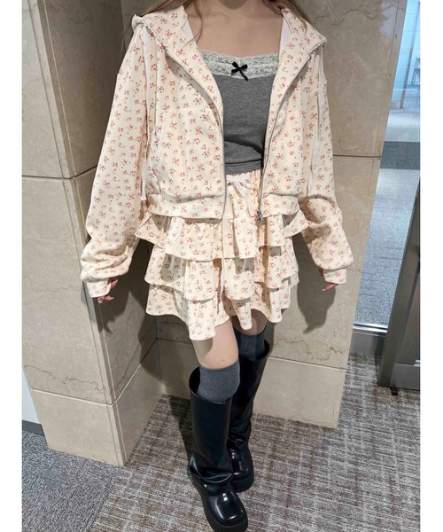 PHILLY(フィリー)の「【2025春夏新作★】ワッフルティアードミニスカート(スカート・レディース・グレー/アイボリー/ブラック・FREE)」の6枚目の写真