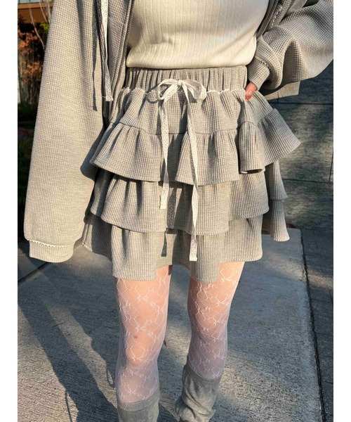 PHILLY(フィリー)の「【2025春夏新作★】ワッフルティアードミニスカート(スカート・レディース・グレー/アイボリー/ブラック・FREE)」の21枚目の写真