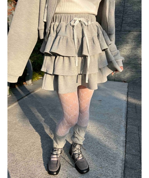 PHILLY(フィリー)の「【2025春夏新作★】ワッフルティアードミニスカート(スカート・レディース・グレー/アイボリー/ブラック・FREE)」の20枚目の写真