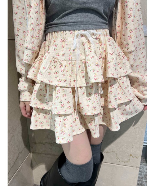 PHILLY(フィリー)の「【2025春夏新作★】ワッフルティアードミニスカート(スカート・レディース・グレー/アイボリー/ブラック・FREE)」の11枚目の写真