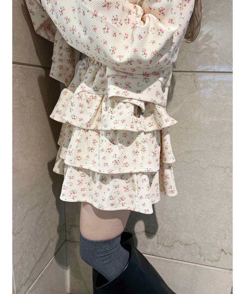 PHILLY(フィリー)の「【2025春夏新作★】ワッフルティアードミニスカート(スカート・レディース・グレー/アイボリー/ブラック・FREE)」の9枚目の写真