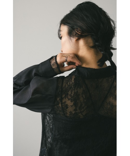 STYLEMIXER（スタイルミキサー）の「レースレイヤーシャツ（シャツ/ブラウス・レディース・ブラック/アイボリー・FREE）」の19枚目の写真