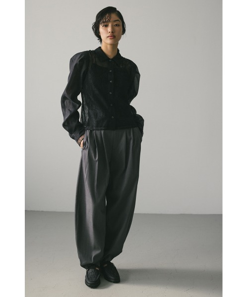 STYLEMIXER（スタイルミキサー）の「レースレイヤーシャツ（シャツ/ブラウス・レディース・ブラック/アイボリー・FREE）」の12枚目の写真