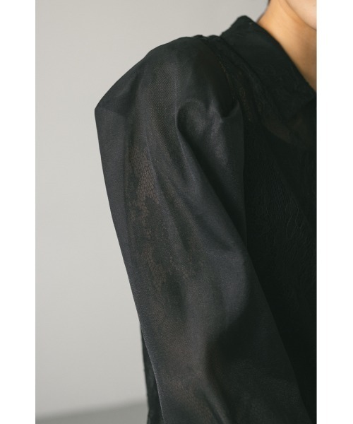 STYLEMIXER（スタイルミキサー）の「レースレイヤーシャツ（シャツ/ブラウス・レディース・ブラック/アイボリー・FREE）」の17枚目の写真